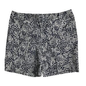 Talbots Navy and White Floral Women Shorts